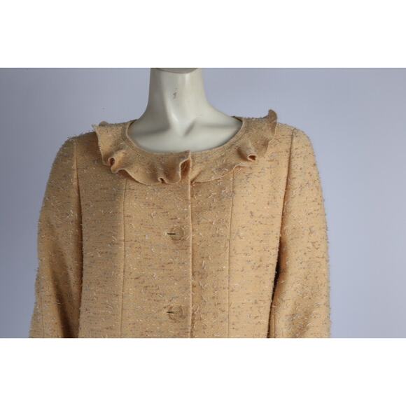 Vintage Chanel 99A Yellow Tweed 2 Piece Skirt Jacket Suit Set Classic Size 42 - Picture 4 of 12